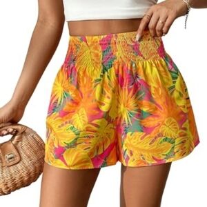 Tropical Print Women's Shorts Shein 3xl